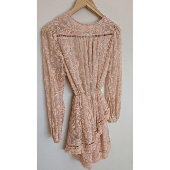 Zimmermann Henna Floating Fringe Silk Playsuit Rose BNWT - Picture 7 of 13